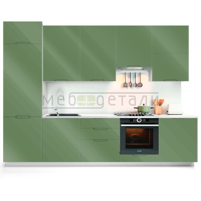 Фасад Эмаль Глянец 19мм Интегрированная ручка V5