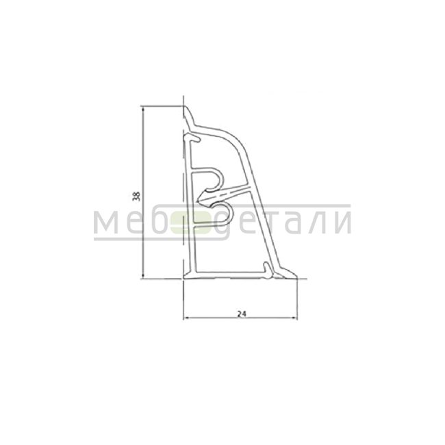 Плинтус для столешниц LB-38 3,0м 6085 (142м/476)