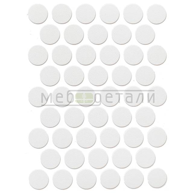Заглушка самоклеюшяя 15мм (лист 50шт), белая 2500