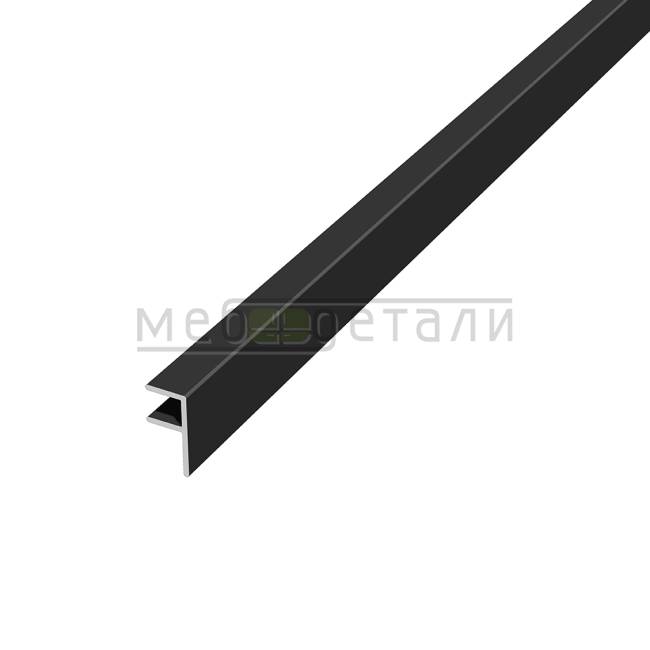 Планка МЩ угловая 600х4мм, Чёрная матовая