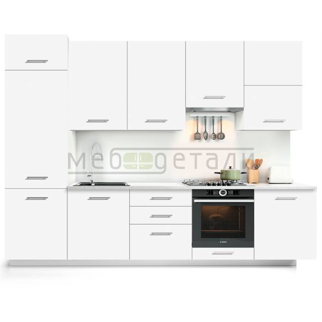 Фасад AcrylicMatt 18мм 001 Белый арктический матовый кромка цвет