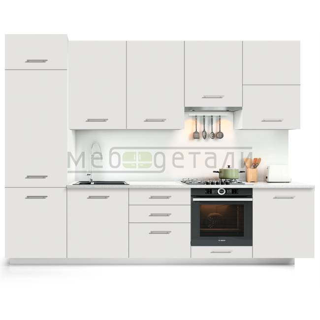 Фасад AcrylicMatt 18мм 002 Белый Монблан матовый кромка цвет