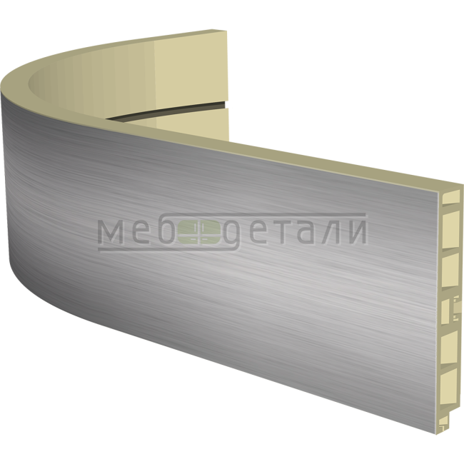 Закругленный цоколь H-100мм, алюминий шлифованный