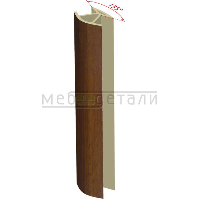 Соединительный уголок 135гр. H-100мм, орех тёмный