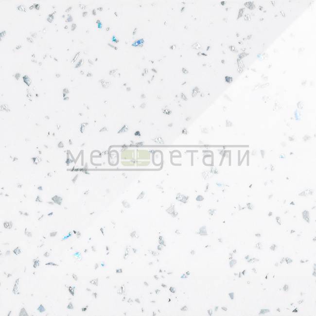 Столешница влагостойкая 3050х1200х38мм 1U 017МГ Белый (с блёстками)