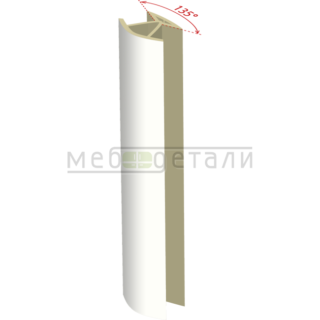 Соединительный уголок 135гр. H-150мм, белый