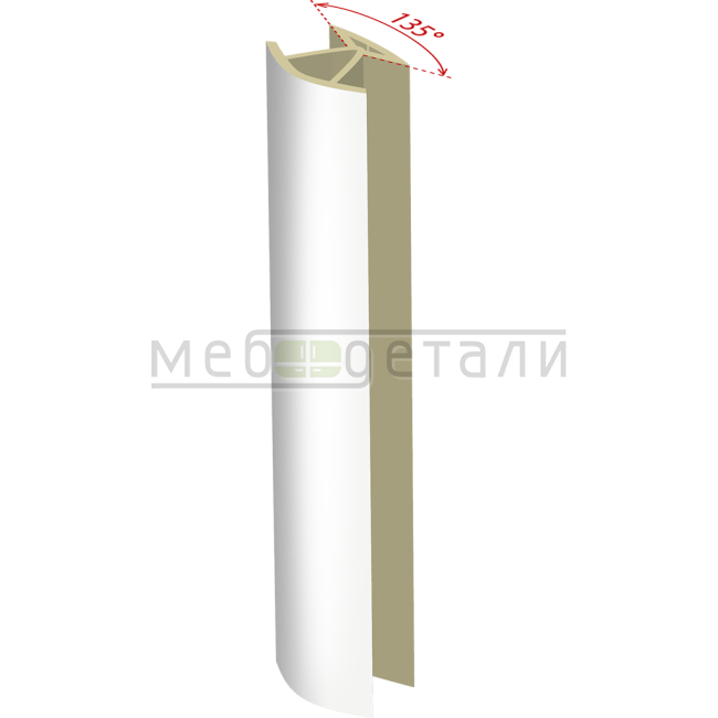 Соединительный уголок 135гр. H-150мм, белый глянец