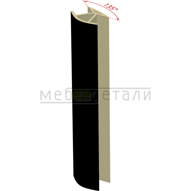 Соединительный уголок 135гр. H-150мм, чёрный