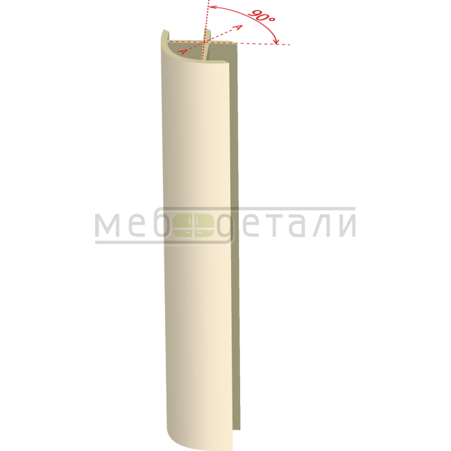 Соединительный уголок 90гр. H-100мм, ваниль