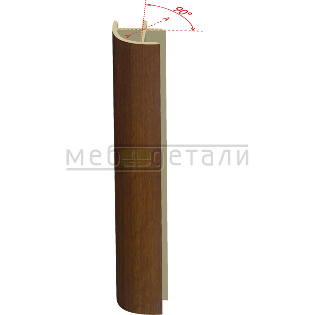 Соединительный уголок 90гр. H-100мм, орех тёмный