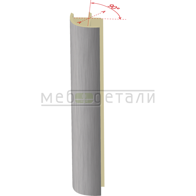 Соединительный уголок 90гр. H-150мм, алюминий шлифованный
