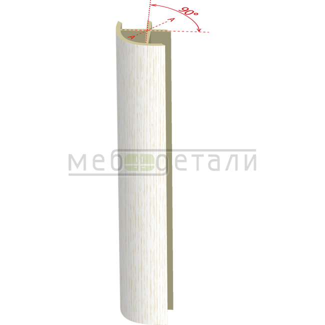 Соединительный уголок 90гр. H-150мм, ясень структурный