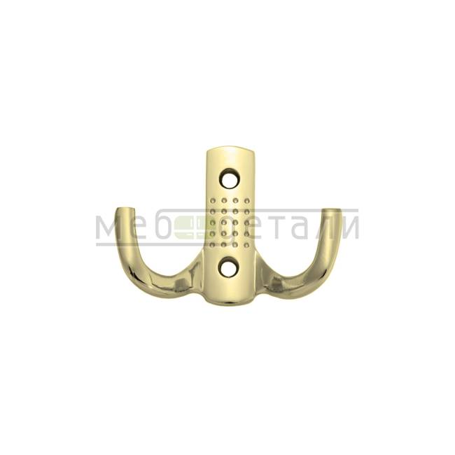 Крючок мебельный 2-х рожковый WP1203/К204, золото