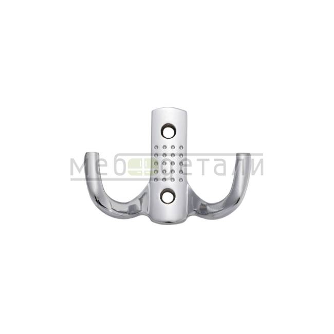 Крючок мебельный 2-х рожковый WP1204/К204, хром