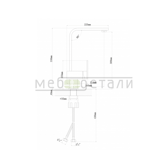 Смеситель Flortek Сильвер FK Чёрный