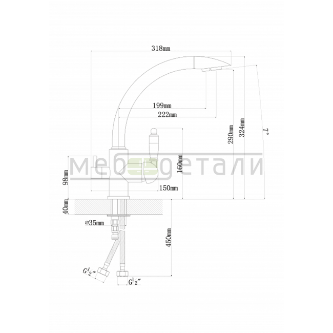 Смеситель Flortek Шале FK Графит
