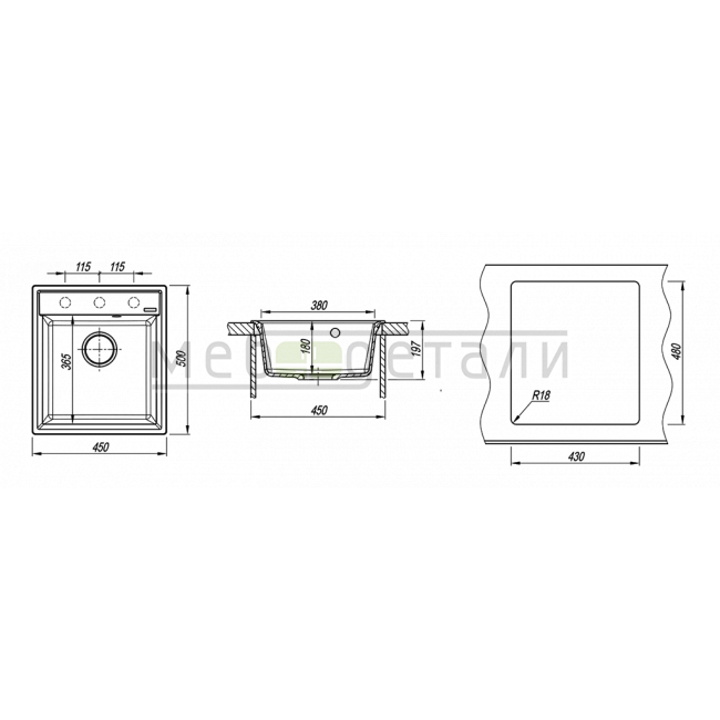Мойка Flortek Консул 450 Антрацит