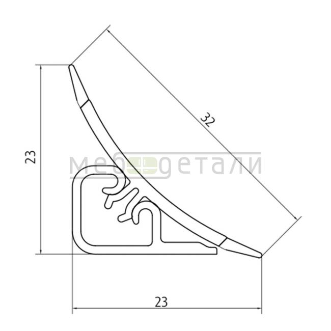 Плинтус для столешниц LB-23 RUS 3,0м 13 (611) Алюминий (/611)