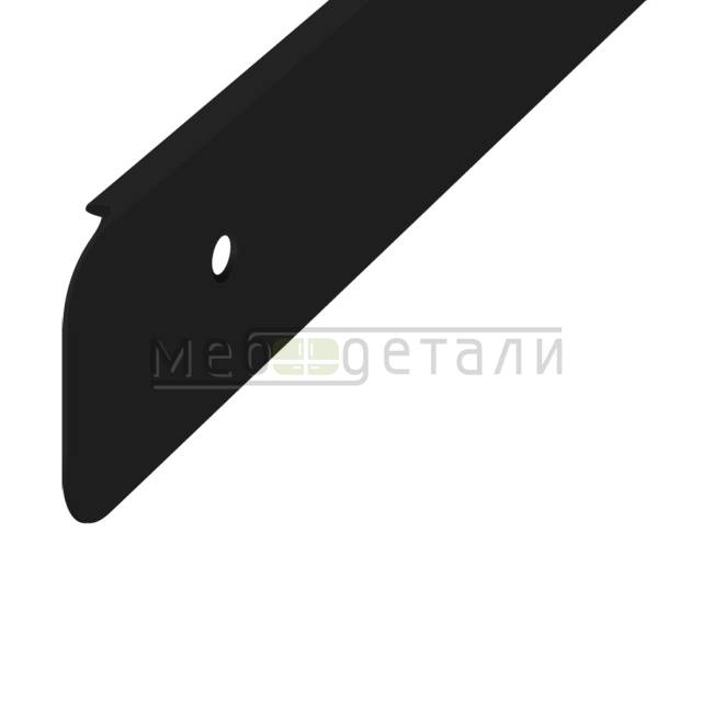 Планка торцевая 600х38мм R9, Чёрная матовая