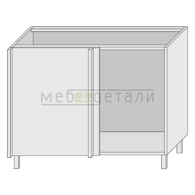 Кухонный стол угловой линейный 720х1200х560мм Белый