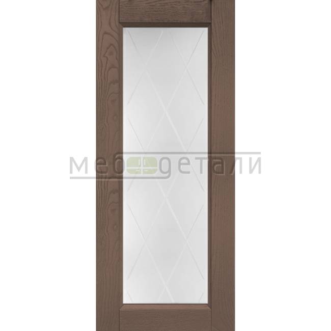 Фасад Массив Италия-С Скалли Мокко 956х296мм Витрина со стеклом Ромбы