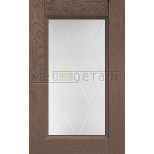 Фасад Массив Италия-С Скалли Мокко 956х446мм Витрина со стеклом Ромбы