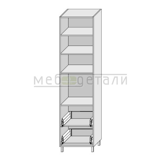 Колонка под духовку 1-дверь и 2-ящика 2240х600х560мм Белый