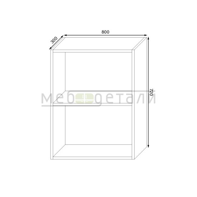 Кухонный шкаф антресольный 2-дверный под подъёмник 720х800х300мм Дуб