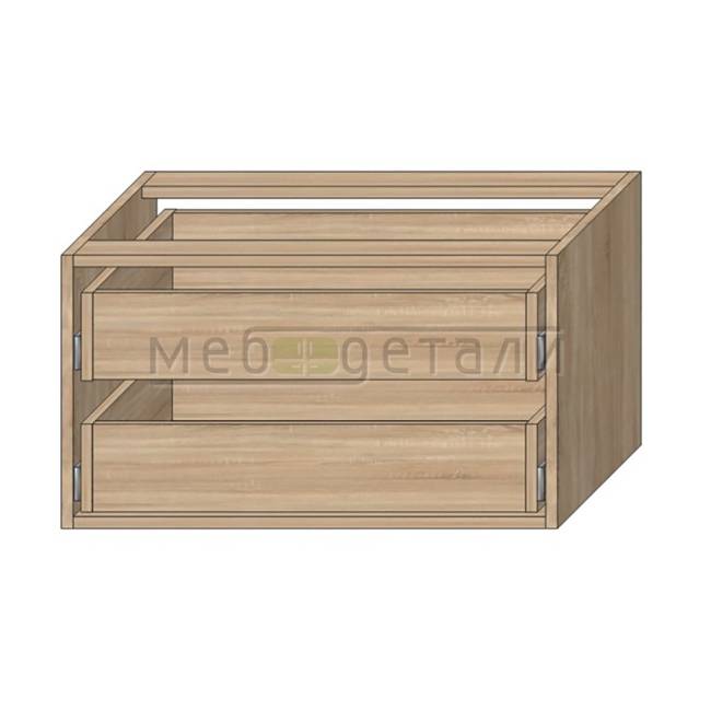 Модуль 2-ящика в шкаф купе 366х666х500мм, Дуб