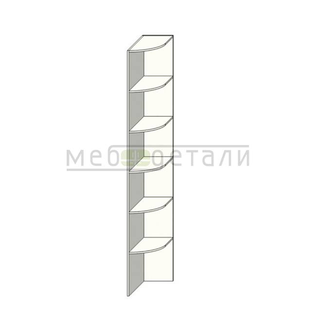 Стеллаж полукруглый 2400х300х600мм, Белый