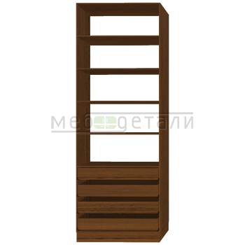 Шкаф распашной с полками и 4-мя ящиками 2380х900х580мм, Орех