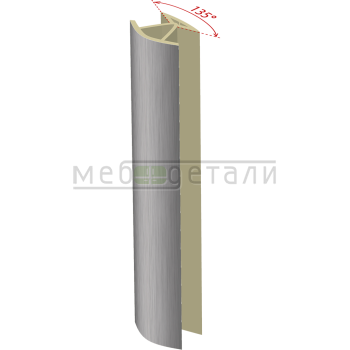 Соединительный уголок 135гр. H-100мм, алюминий шлифованный