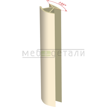 Соединительный уголок 135гр. H-100мм, ваниль