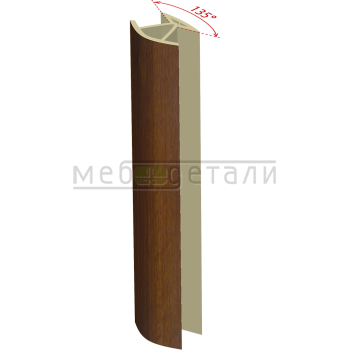 Соединительный уголок 135гр. H-100мм, орех тёмный
