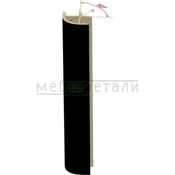 Соединительный уголок 90гр. H-150мм, чёрный
