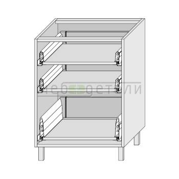 Кухонный стол 3-ящика 720х450х560мм Белый