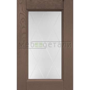 Фасад Массив Италия-С Скалли Мокко 956х446мм Витрина со стеклом Ромбы