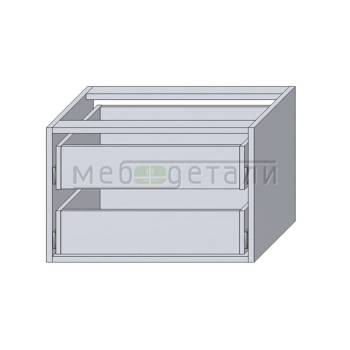 Модуль 2-ящика в шкаф купе 366х566х500мм, Серый