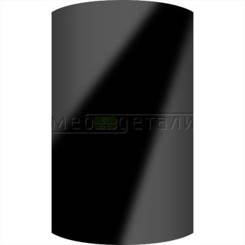 Фасад EvoGloss 18мм полукруглый R300 высота 151-1000мм P104/606 Чёрный кромка цвет