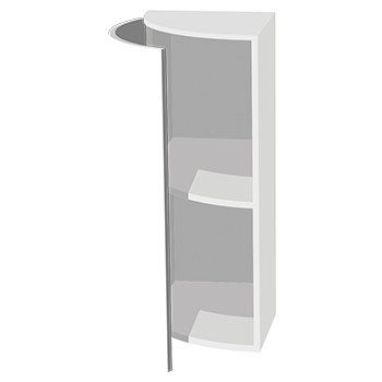 Кухонный шкаф полукруглый 720х300х300мм Белый