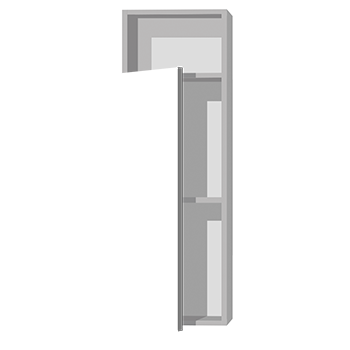 Кухонный шкаф с нишей 1-дверный 920х450х300мм Серый