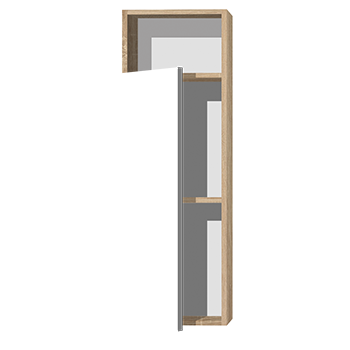 Кухонный шкаф с нишей 1-дверный 920х450х300мм Дуб