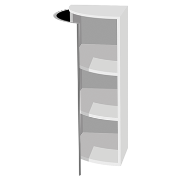 Кухонный шкаф полукруглый 920х300х300мм Белый