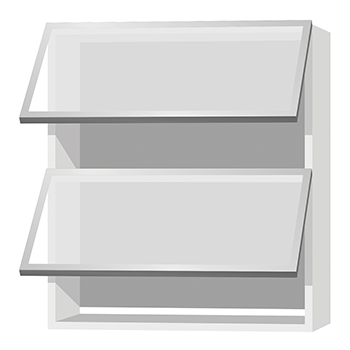 Кухонный шкаф антресольный 2-дверный 720х600х300мм Белый витрина