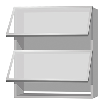 Кухонный шкаф антресольный 2-дверный 720х600х300мм Серый витрина