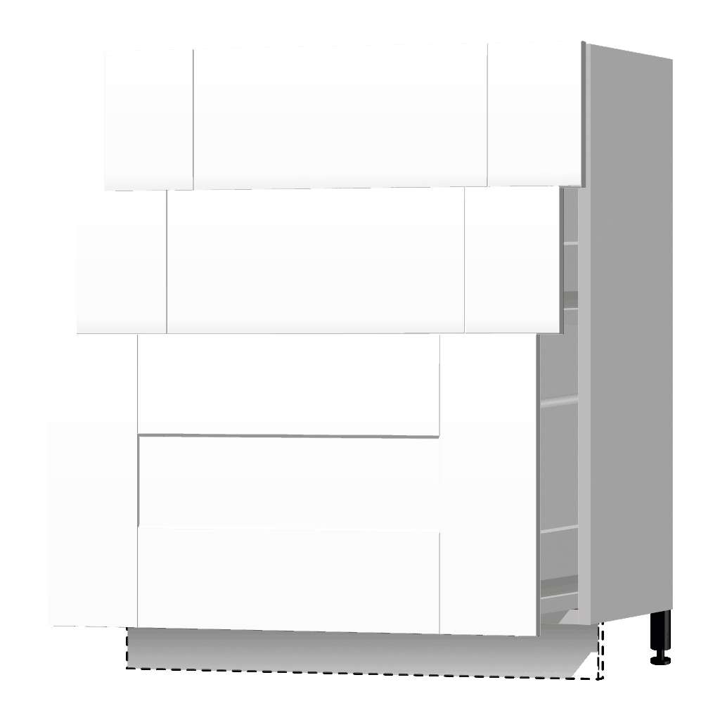 Кухонный стол 3-ящика 720х450х560мм Серый