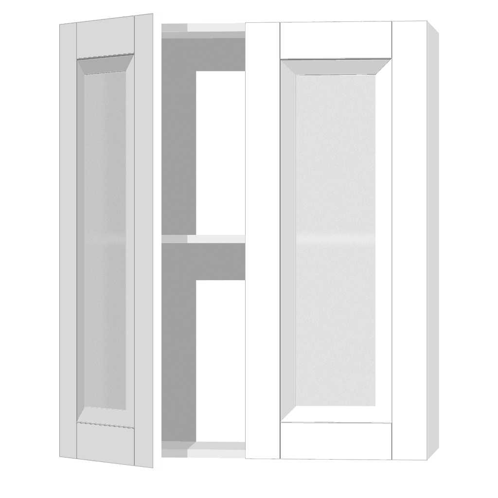 Кухонный шкаф 2-дверный 720х600х300мм Белый витрина