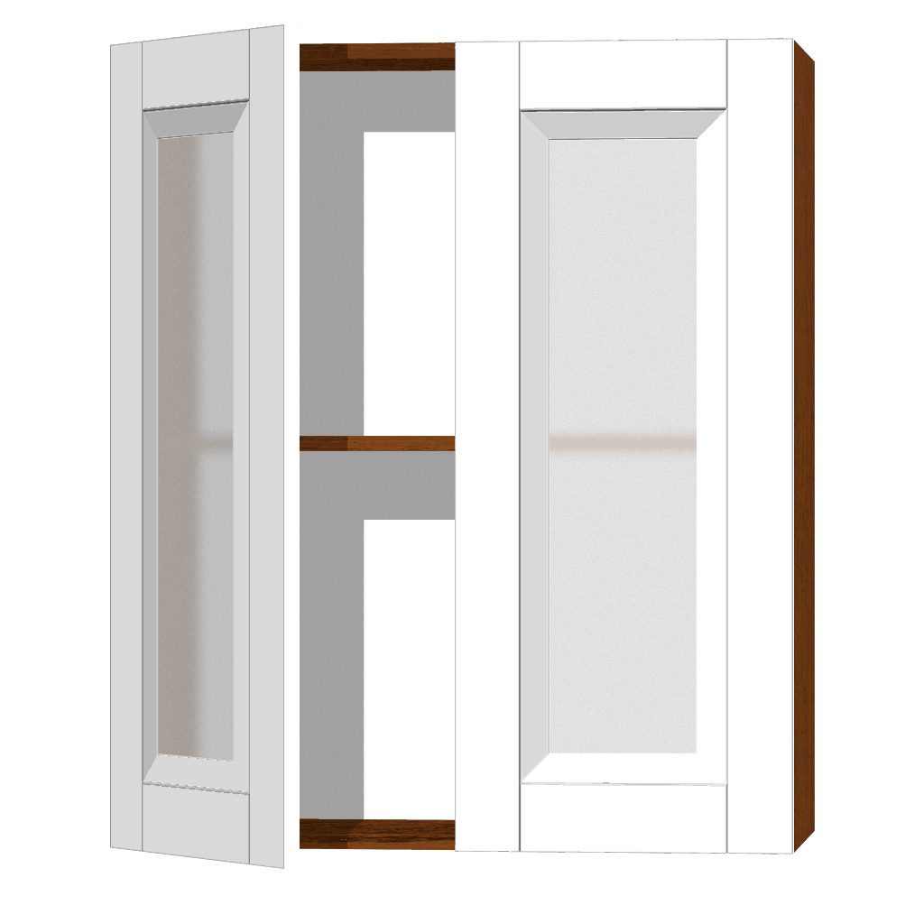 Кухонный шкаф 2-дверный 720х600х300мм Орех витрина