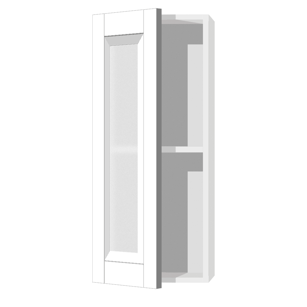 Кухонный шкаф 1-дверный 720х300х300мм Белый витрина