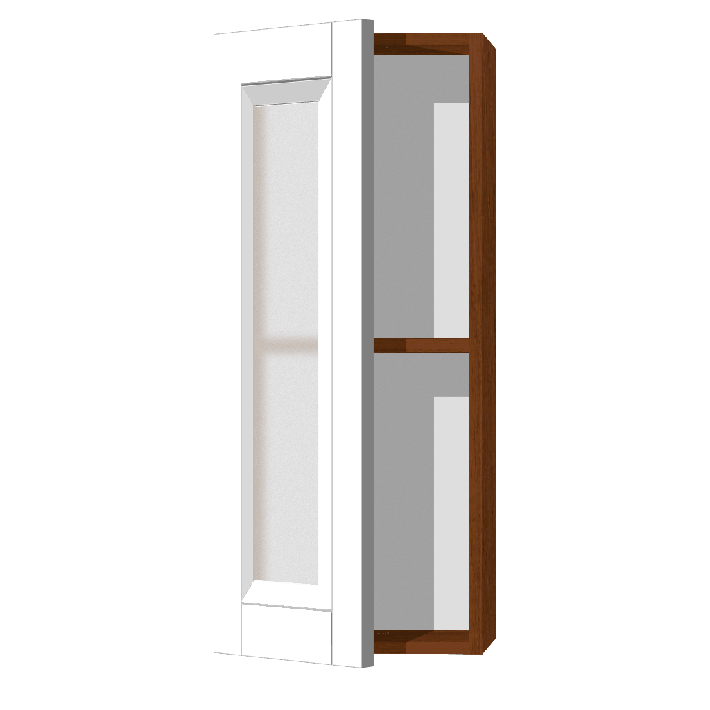 Кухонный шкаф 1-дверный 720х300х300мм Орех витрина